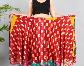Boho Silk Wrap Skirt: Reversible Sari Skirt, Handmade Indian Style