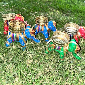Indian Return Gifts Indian Wedding Favor Indian Wedding Decor Mehndi Decor Elephant Tealight Candle Holder Diwali Decoration Diya