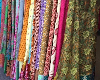 50 stuks handgemaakte omkeerbare sari-zijden wikkelrok: boho-hippiestijl