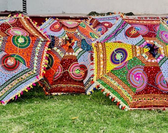 Lote de 10 sombrillas de boda indias hechas a mano, decoraciones, sombrillas de algodón