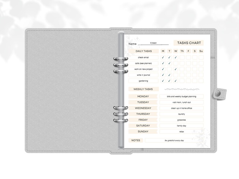 Fillable daily and weekly task chart adult s task sheet etsy