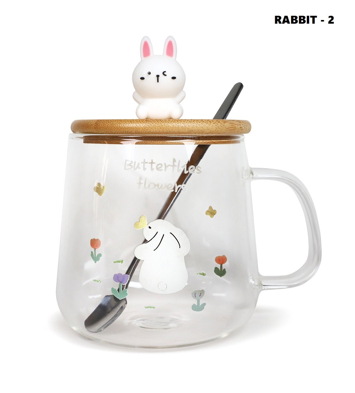 Cute Rabbit Ceramics Mug With Lid and spoon 460ml large capacity Bunny Mug  Coffee Milk Juice Wate Tea cup Drinkware Novelty Gift