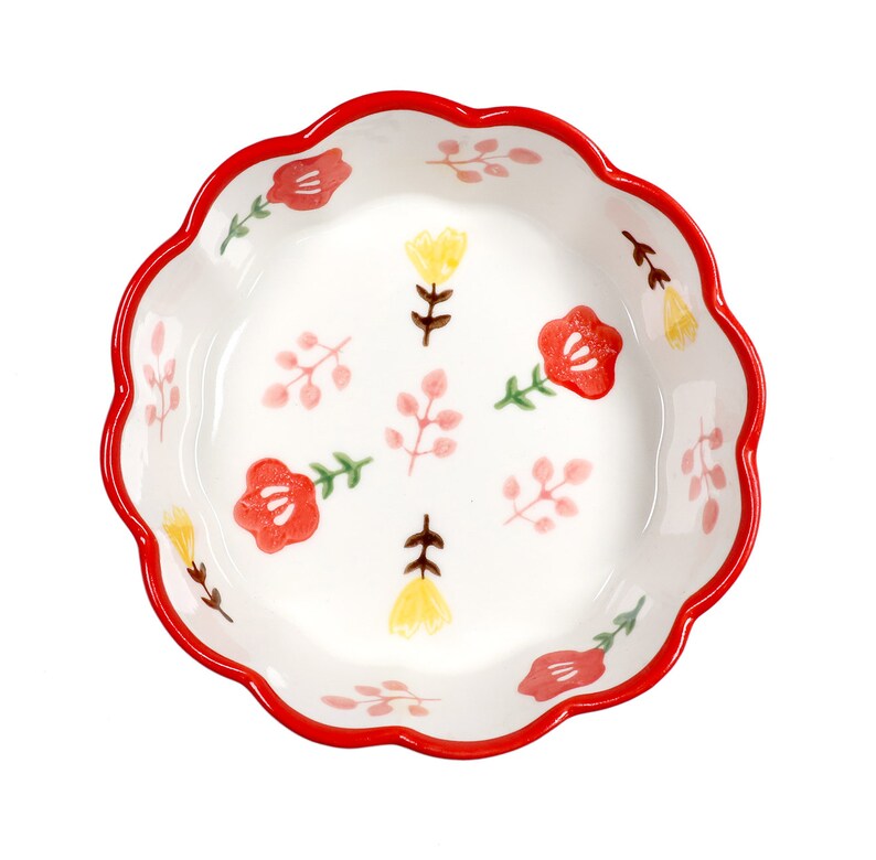 Microwavable Ceramic Plate Ceramic Bowl Fine Porcelain Flower Etsy