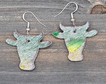 Cow Head Earrings, Steer Buyer Gift For Her, Birthday Gift For Women, Vet Tech Gift, Country Girl Gift, Cow Lover Gift For Best Friend
