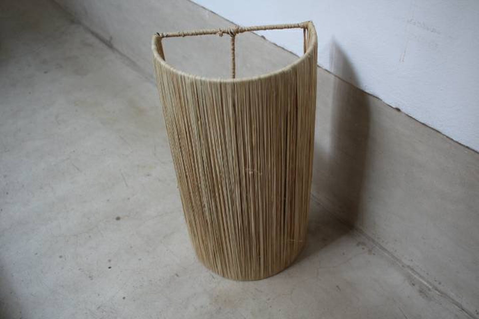 Set for 3x best raffia light cane wall light sconces made by Etsy