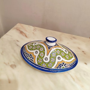 glazed Cooking Tagine-Traditional Moroccan Pottery Large clay pot for serving with a lid Ceramic tajine Marrakesh Tagine.