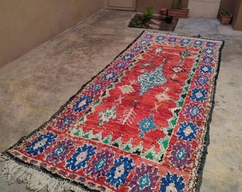 Authentic Boucherouite rugs,made Moroccan Boucherouite Rug, Berber rug Patterns, Vibrant Colors Boucherouite, Bohemian Floor Decor, rag rug
