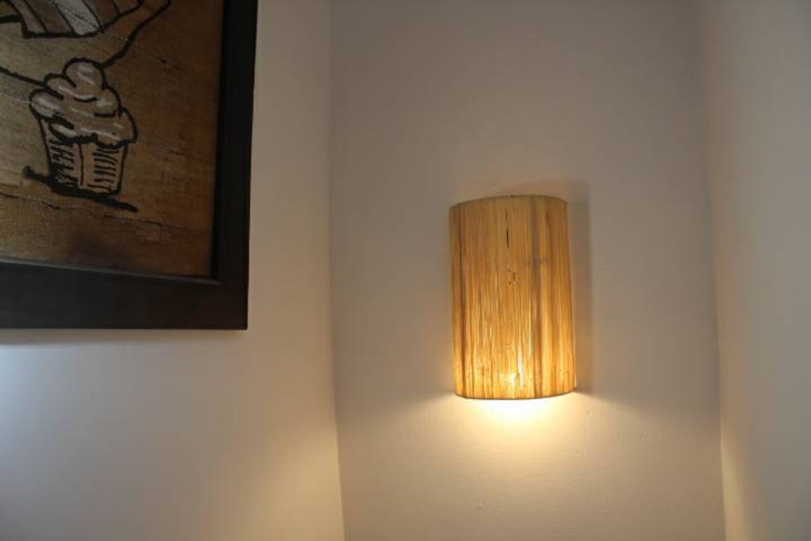 Set for 3x best raffia light cane wall light sconces made by Etsy