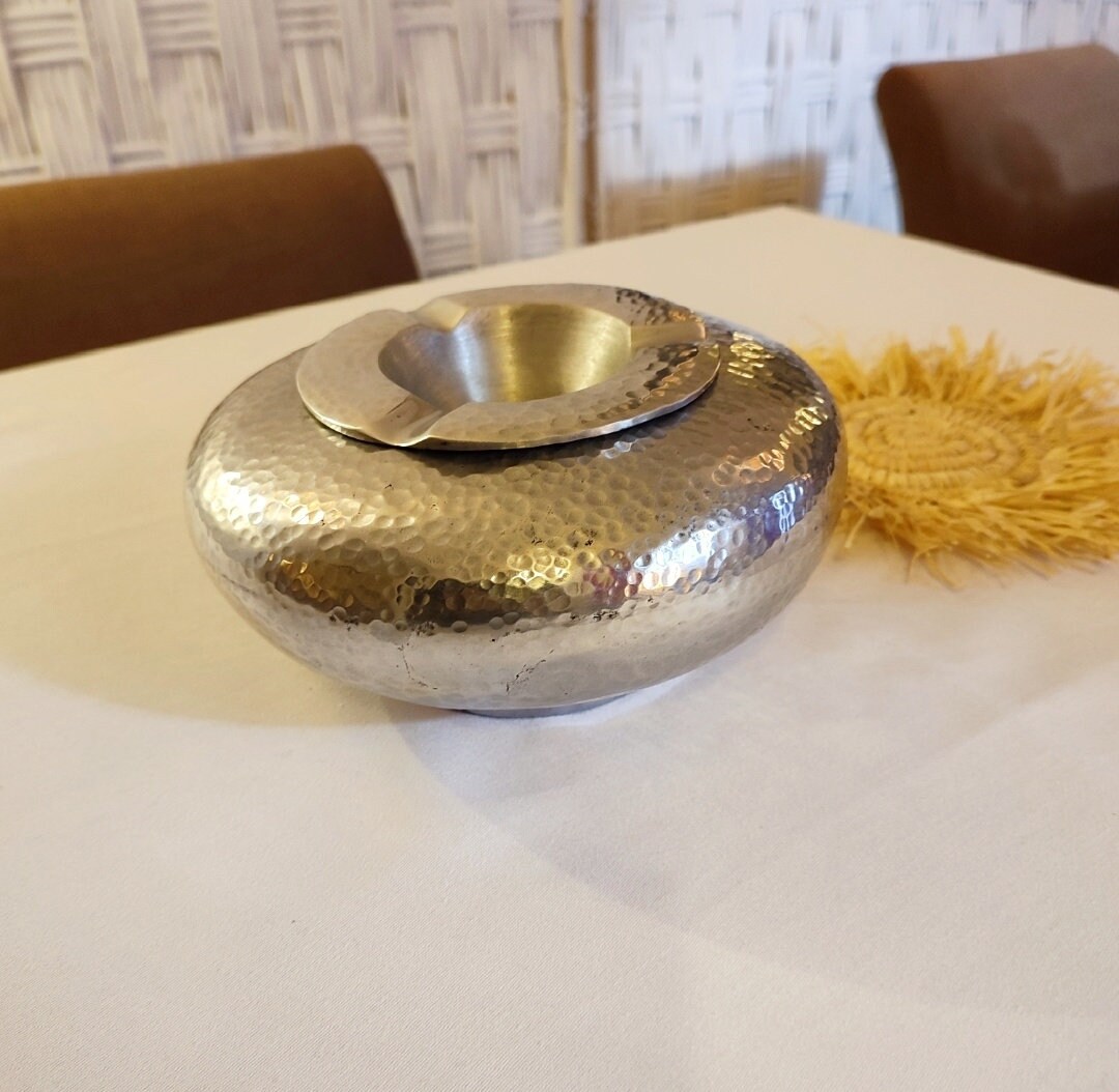 Cendrier Marocain Moderne 20cm En Aluminium - Anti-Rouille Et Résistant Aux Chocs