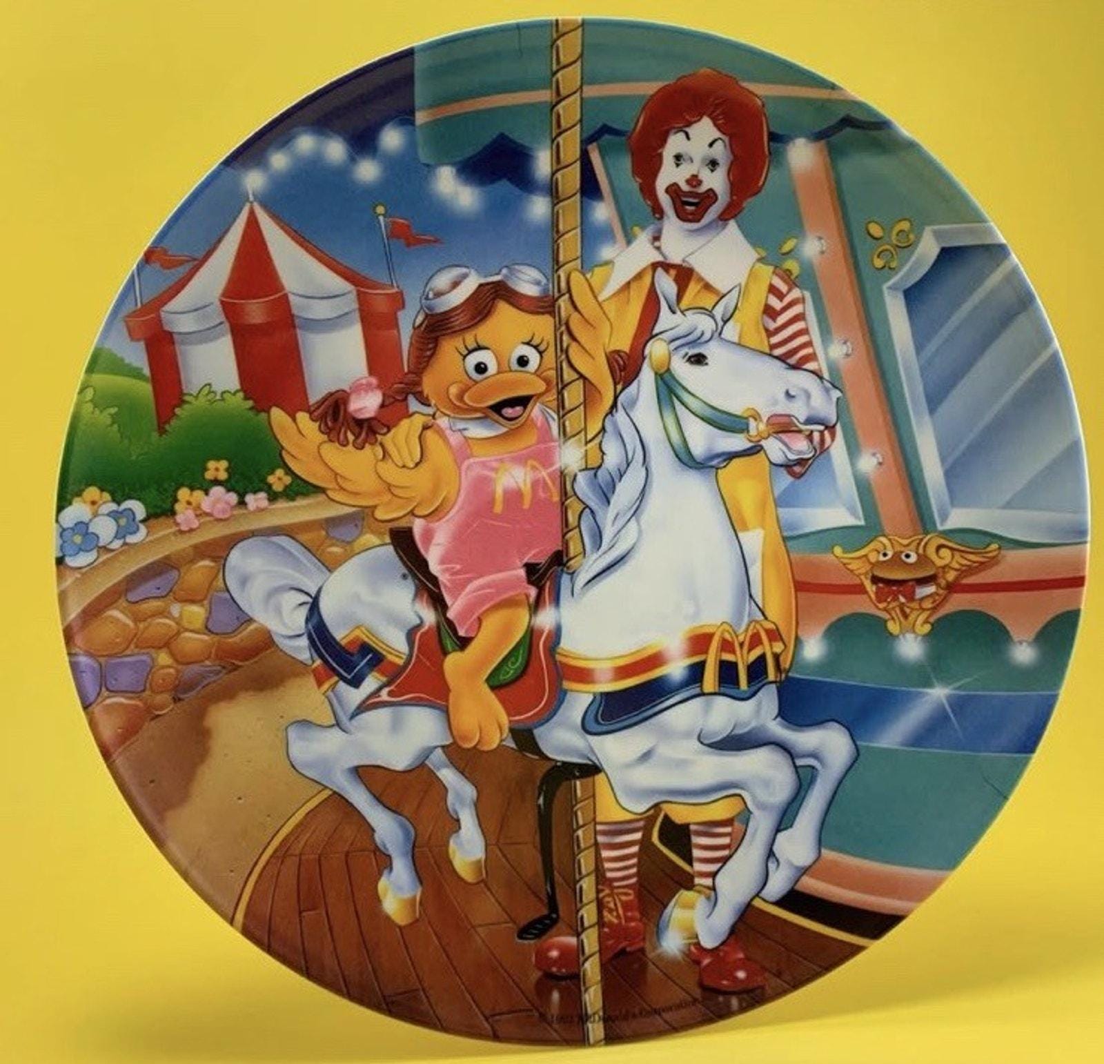 VINTAGE 90's Mcdonald's RONALD Mcdonald BIRDIE Carousel Horse