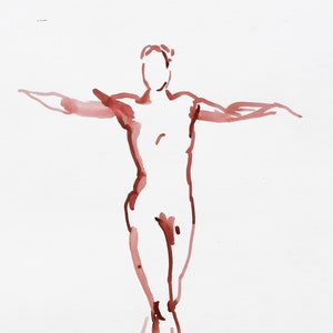 Standing Nude Male Model | Etsy