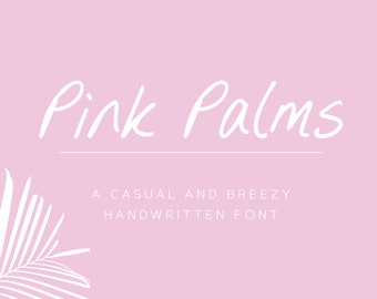 Pink Palms handwriting simple casual pretty font
