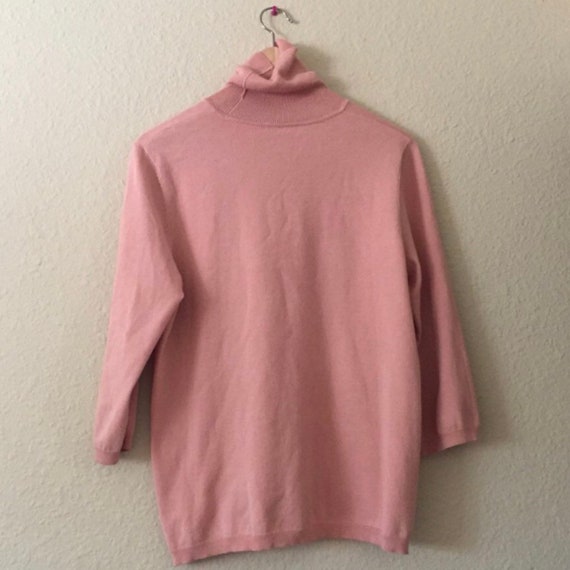 Vintage Vintage Retro Turtleneck Dusty Rose Pink … - image 2