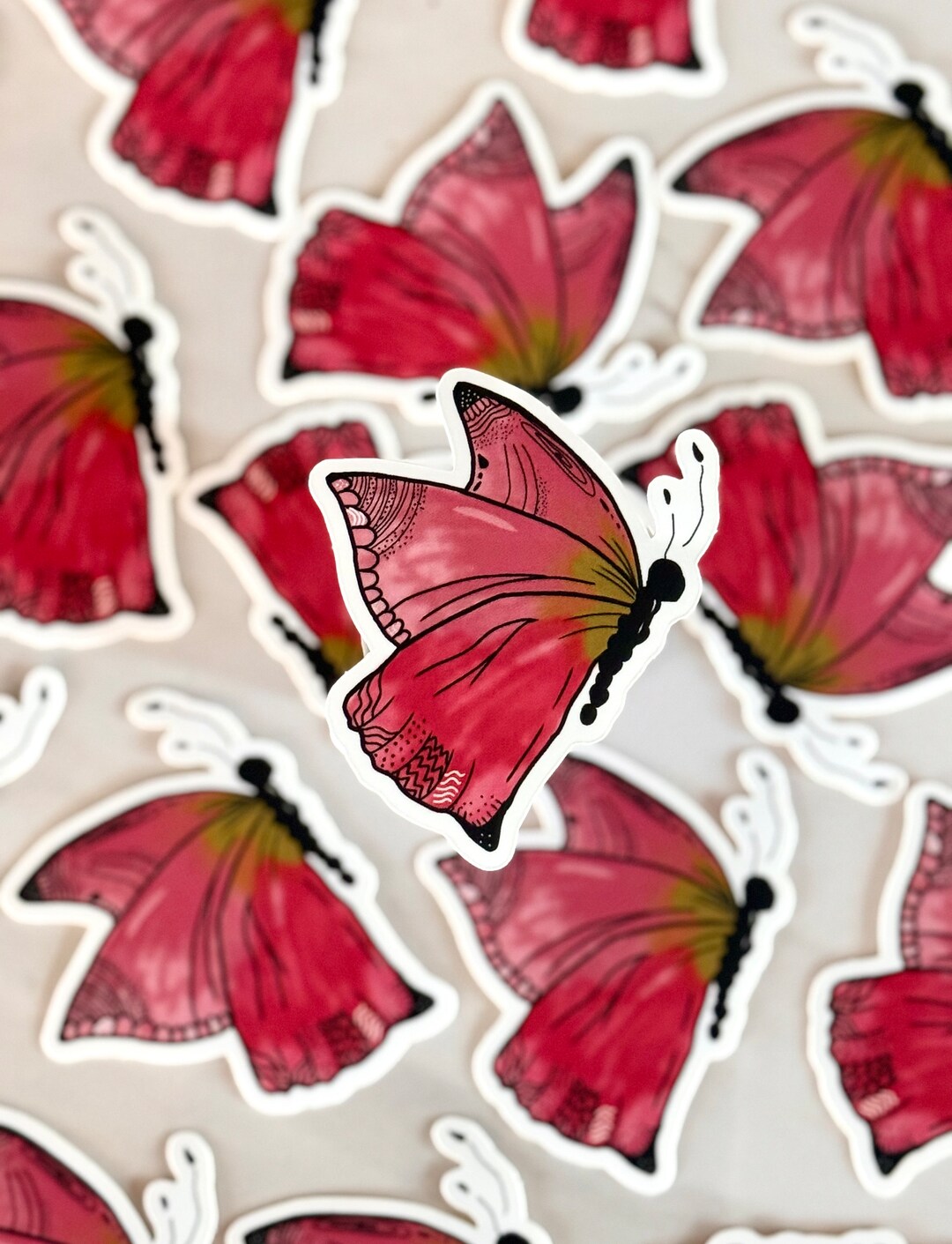 Butterfly Side Sticker Butterfly Sticker - Etsy