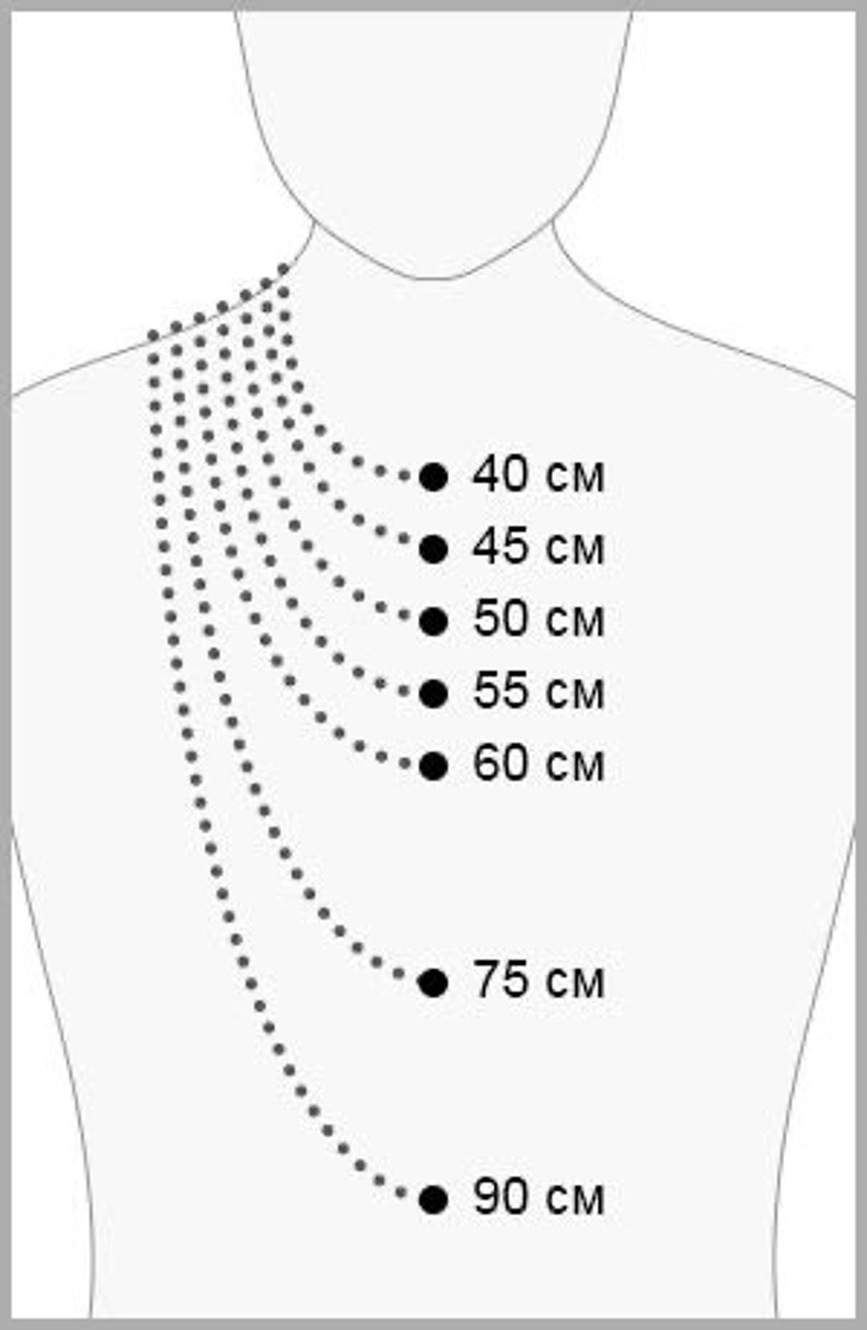 Размеры цепочек на шею таблица женщины