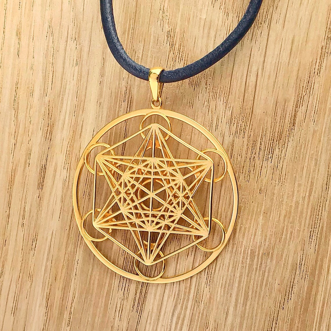 Metatrons Cube Silver Gold Pendant Sacred Geometry Etsy