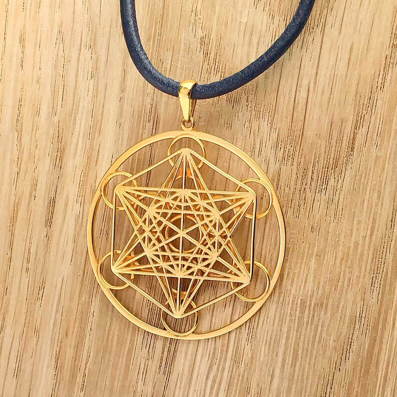 Metatrons Cube Silver Gold Pendant Sacred Geometry Etsy