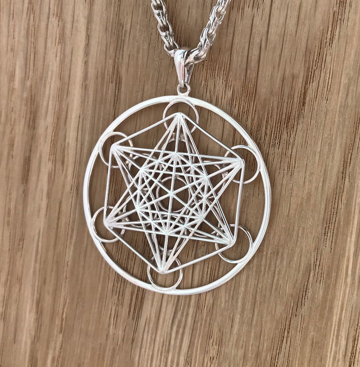 Metatrons cube silver pendant sacred geometry jewelry Etsy