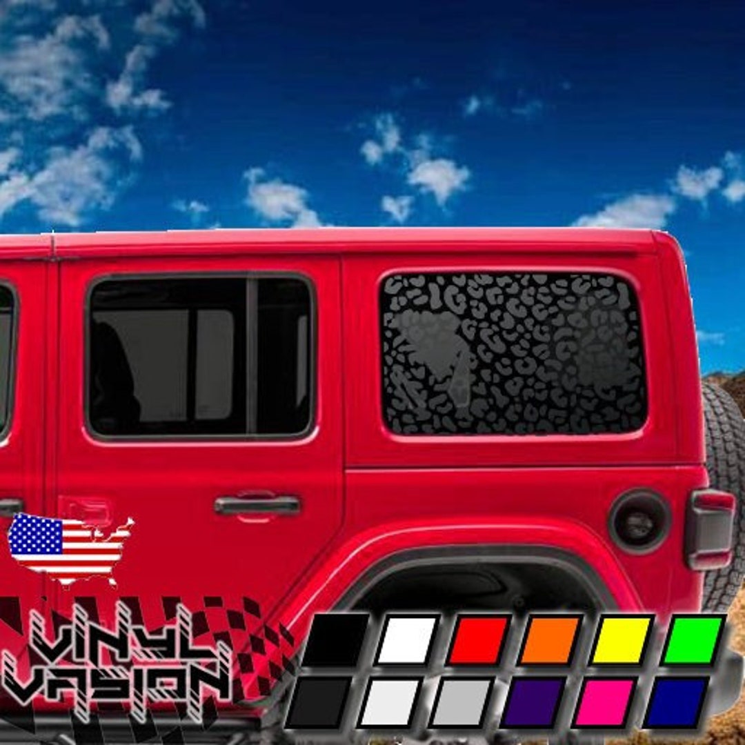 2x Leopard Print Side Window Decal for 20182024 Jeep Wrangler Etsy