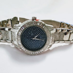 Men&#39;s Iced Watch - Silver/Blue