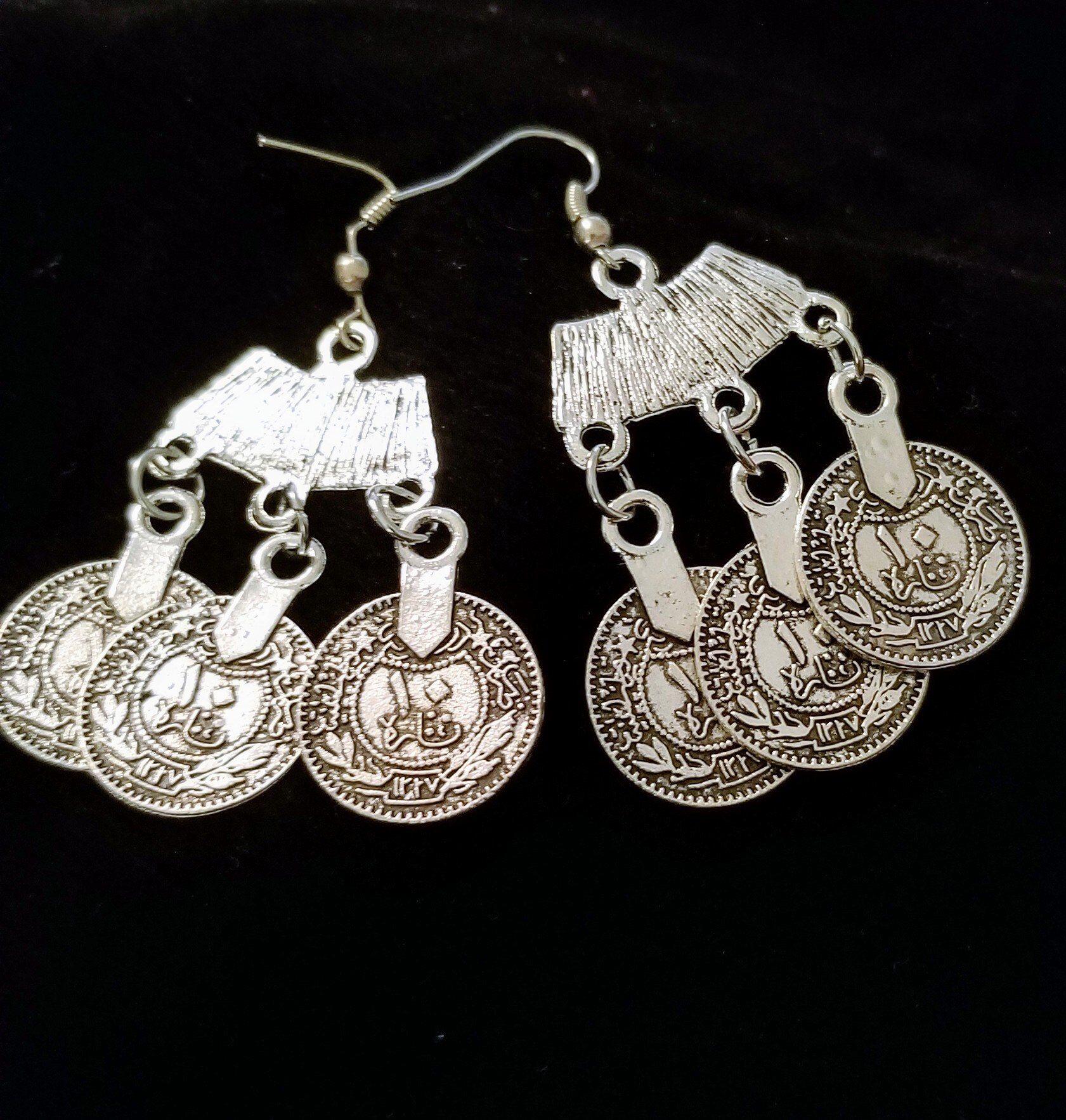 Triple Coin Earring - Etsy