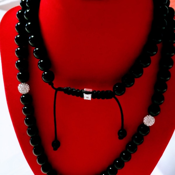 Collier de perles Black & Shamballa