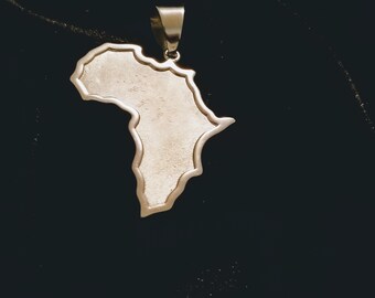 Pendentif continent africain en acier inoxydable