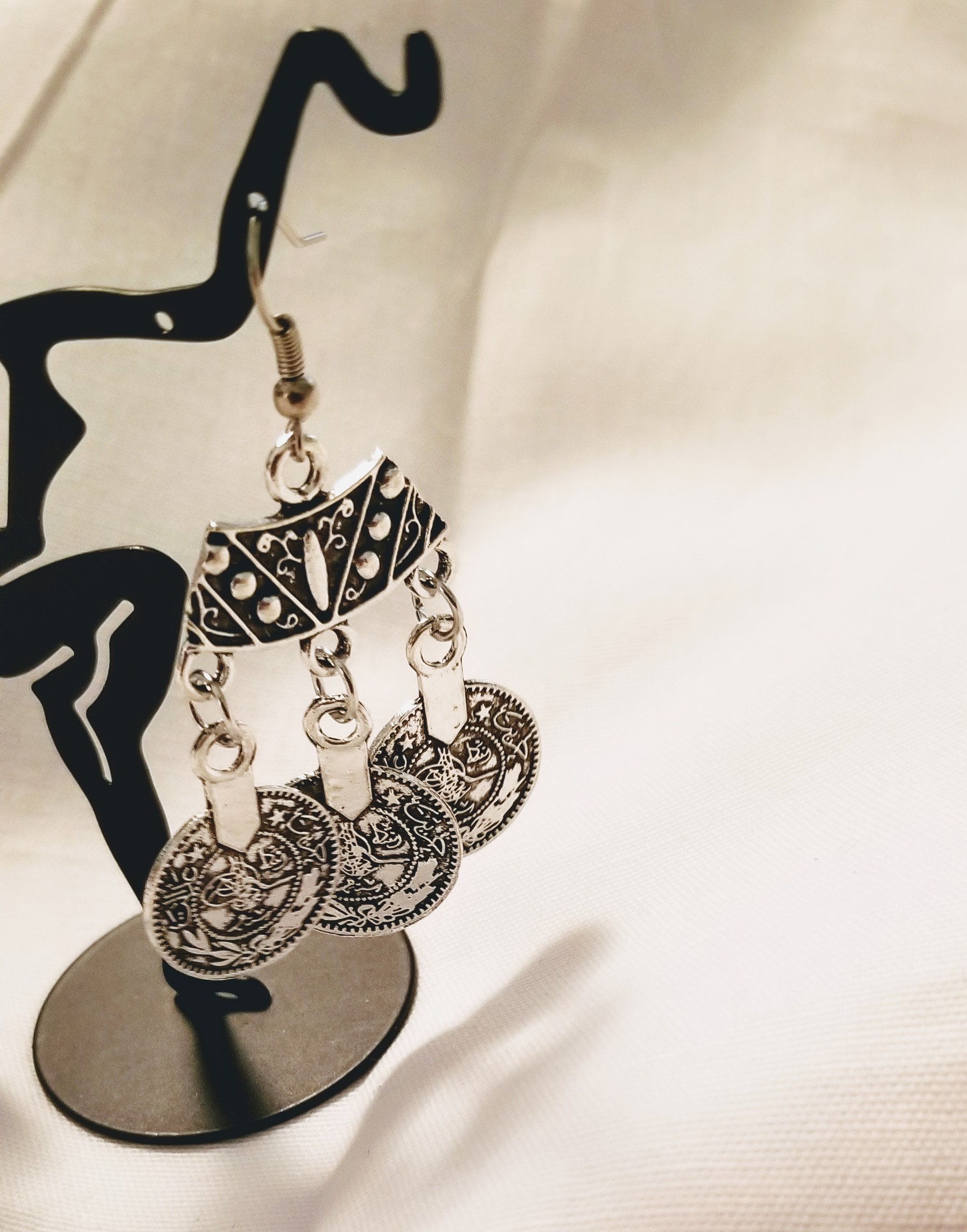 Triple Coin Earring - Etsy