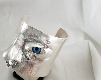 Sculpted Face Cuff Bangle