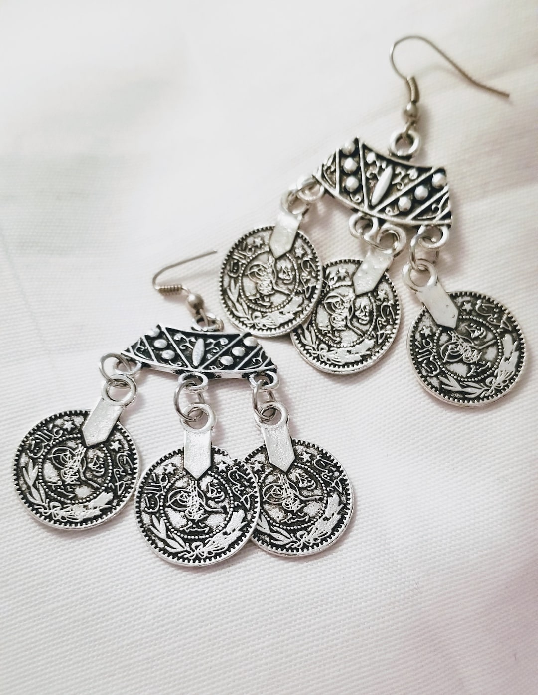 Triple Coin Earring - Etsy