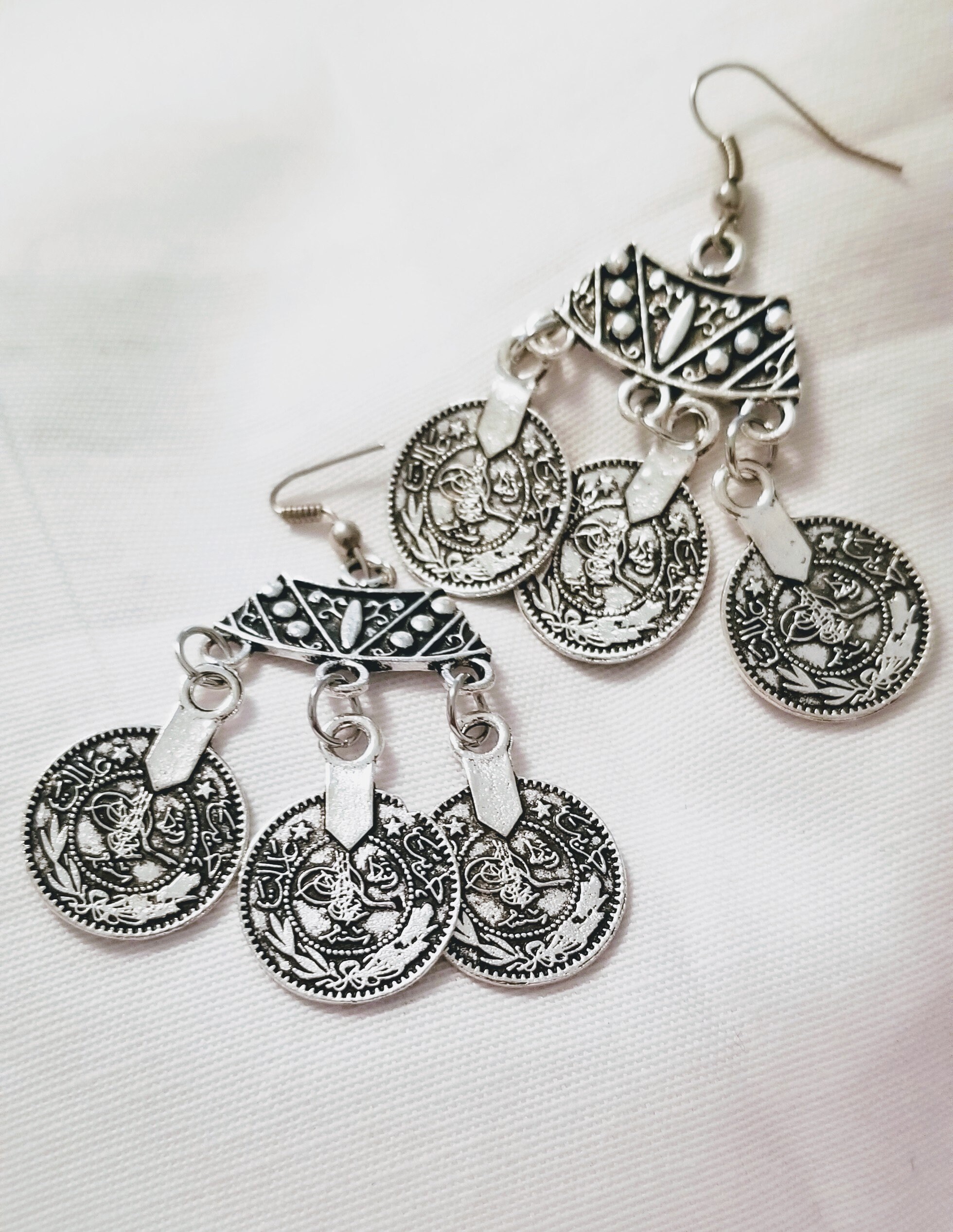 Triple Coin Earring - Etsy