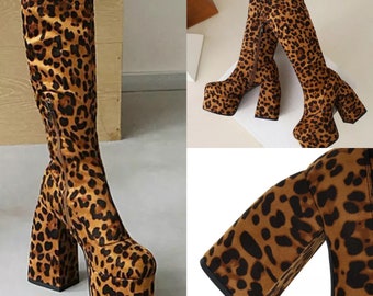 cheetah print platform boots