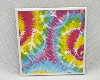 Coaster Tile, Ceramic Tile, Decorative Tile, Coaster, Peace Sign Coaster