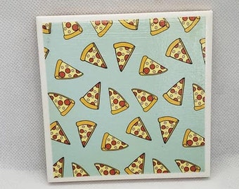 Pizza Drink Coaster, Tile Coaster, Coaster