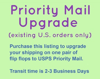 Priority Mail Shipping Upgrade for Existing Orders (2-3 business days for transit when shipped)