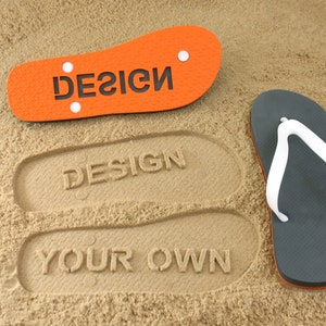 Design Your Own Flip Flops with sand imprint - many color combinations
