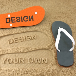 Design Your Own Flip Flops with sand imprint - many color combinations