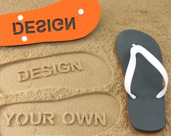 Design Your Own Flip Flops with sand imprint - many color combinations