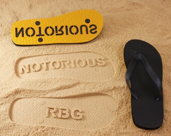 NOTORIOUS RBG Flip Flops with sand imprint - Portion of proceeds to benefit the ACLU