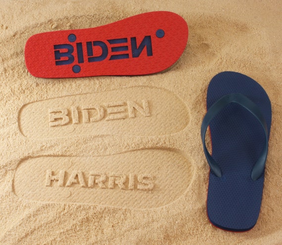 BIDEN HARRIS Flip Flops with sand imprint -