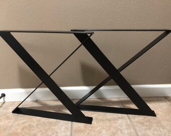 Pernas de mesa de metal, tamanhos personalizados, faça você mesmo, fazenda, rústico, base de mesa, exclusivo, aço bruto, pernas de mesa, lindamente soldadas