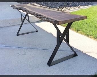 Pernas de mesa de metal resistente de 18", fabricadas nos EUA, pernas de banco, pernas de mesa de centro, pernas de escrivaninha, casa moderna de meados do século, perna de mesa de metal, base de mesa redonda