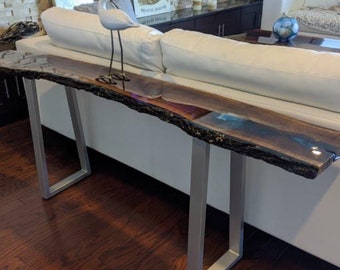 Pés de mesa trapezoidais de metal - Conjunto de 2 - Pés industriais modernos fabricados nos EUA com aço americano - AÇO BRUTO