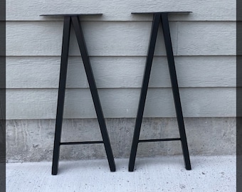 A Frame - Pernas de mesa de metal - Conjunto de 2 - Pernas industriais modernas feitas nos EUA com aço americano - Aço bruto