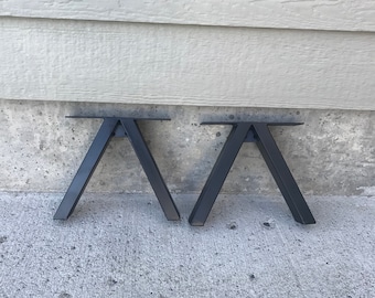 Perna de mesa de metal resistente de 18" de altura, fabricada nos EUA, pernas de banco, pernas de mesa de centro, pernas de mesa, casa moderna de meados do século, contemporânea, aço bruto