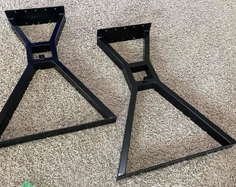 Pernas de mesa de metal central 4x4 - Conjunto de 2 - Pernas industriais modernas feitas nos EUA com aço americano - fazenda, mesa de centro, lindamente feita
