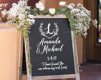 Personalized Welcome Wedding Sign Decals for Wedding Decor Prop - Custom Vinyl Art Stickers for Wedding Chalkboard