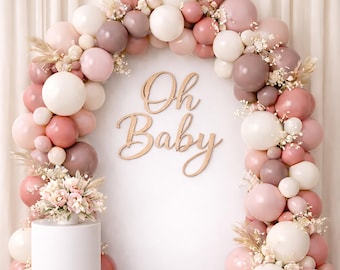Cream Rose Balloon Garland Arch Kit. Neutral Pastel Blush, Taupe, Dusty Mauve Pink. For Birthday, Bridal Shower