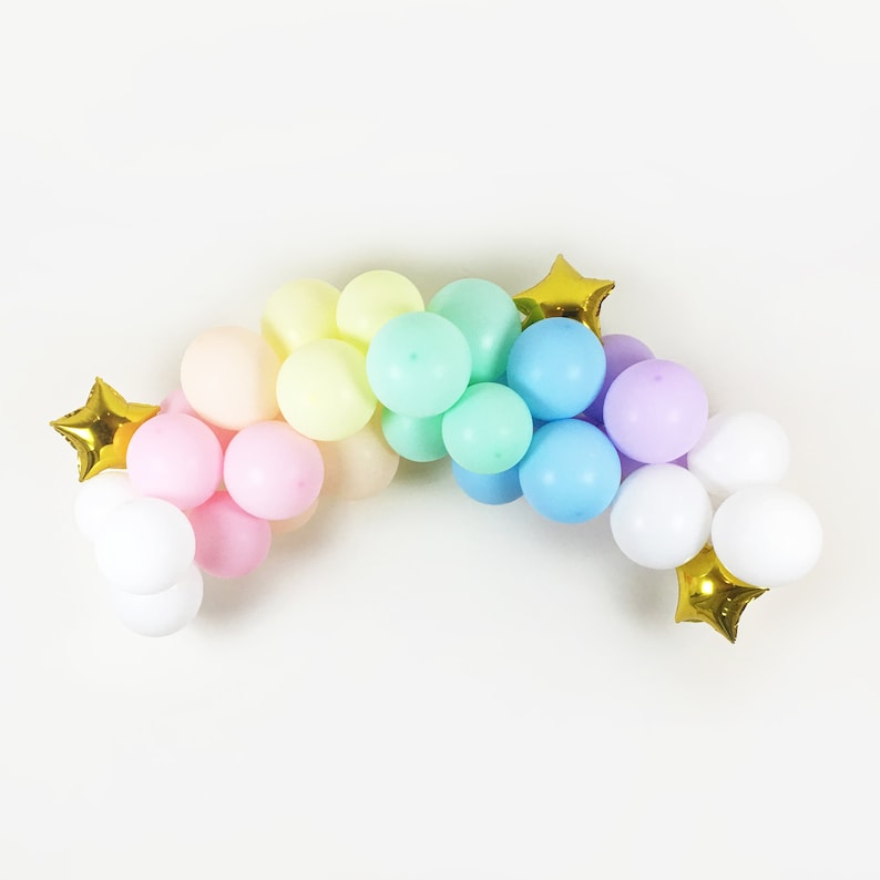 Complete Balloon Garland Kit w/ Hooks. Pastel Rainbow Matte Etsy