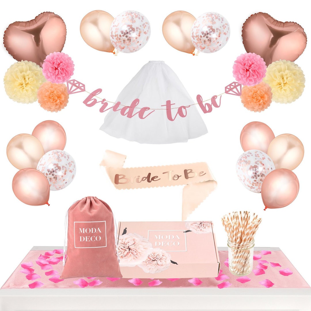Bridal Shower Bachelorette Party Supplies Set, Complete Decoration Kit ...